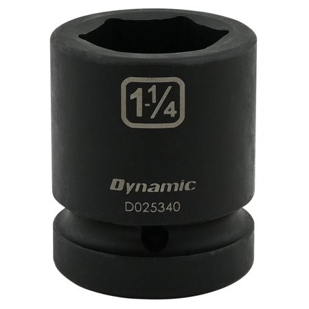 DYNAMIC Tools 1-1/4" X 1" Drive, 6 Point Standard Length, Impact Socket D025340